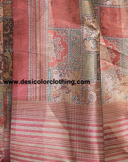 Rust Silk Printed Ready To Wear