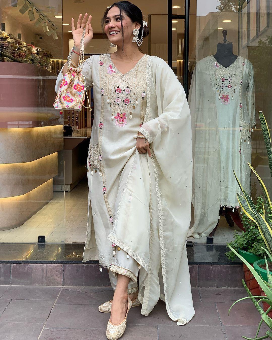 Product Image - Designer Georgette Festive Saree with Intricate Embroidery Work