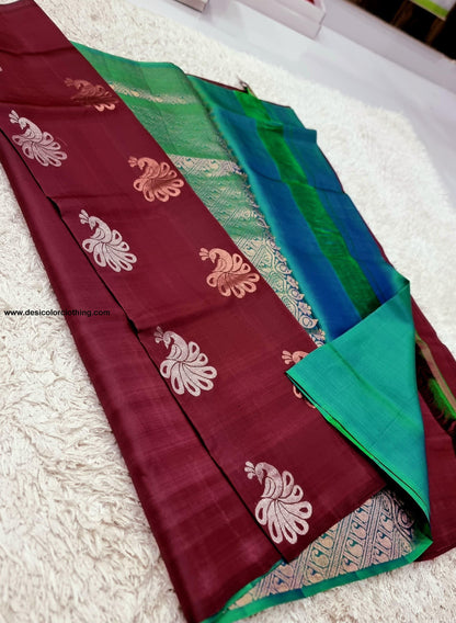 Kanchipuram Handwoven High Quality Lite Weight Soft Silk Sarees