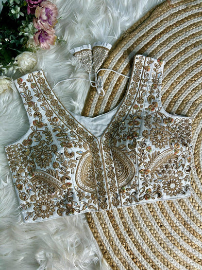 Product Image - Designer Bridal Blouse with Heavy Handwork