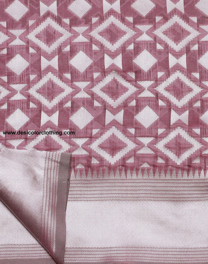 Pink Banarasi Cotton Saree