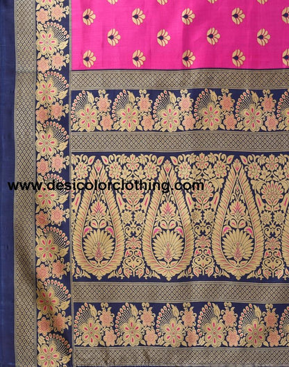 Pink Silk Printed Saree