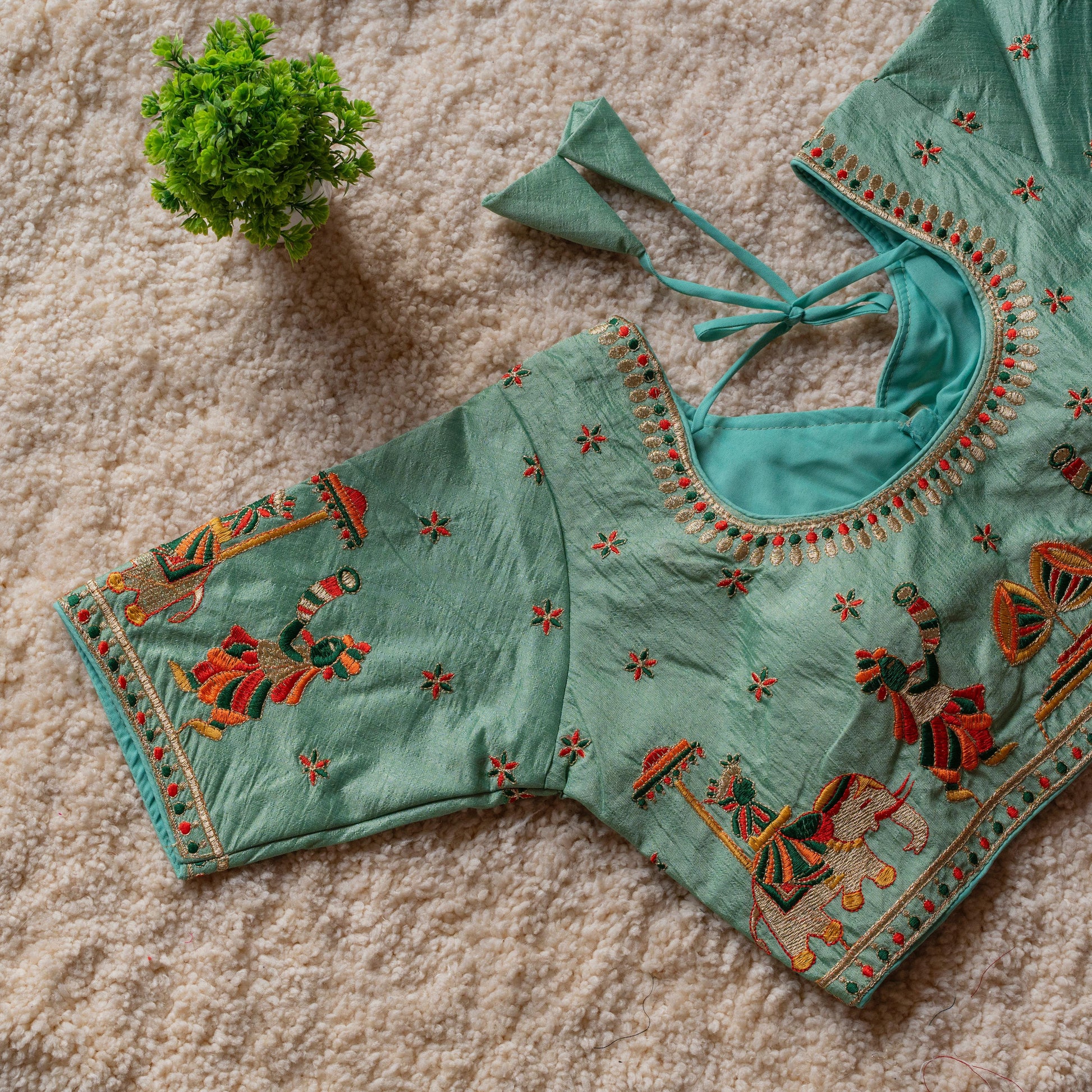 Product Image - Exquisite Festival Wear Blouse with Embroidery and Sequence Work