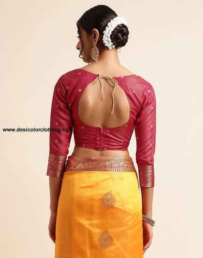 Turmeric Yellow Silk Banarasi Saree