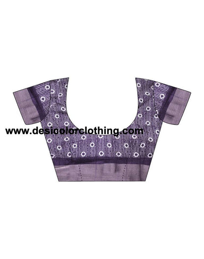 Deep Purple Silk Printed Saree