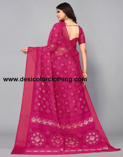 Rani Pink Cotton Saree