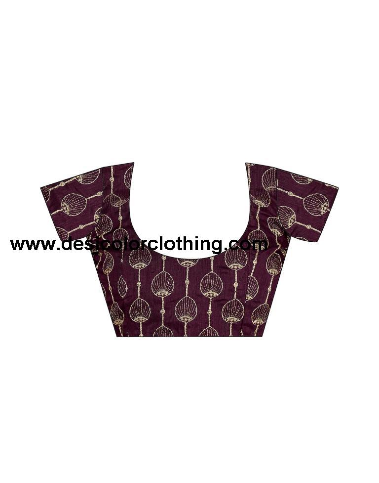 Wine Printed Georgette Saree