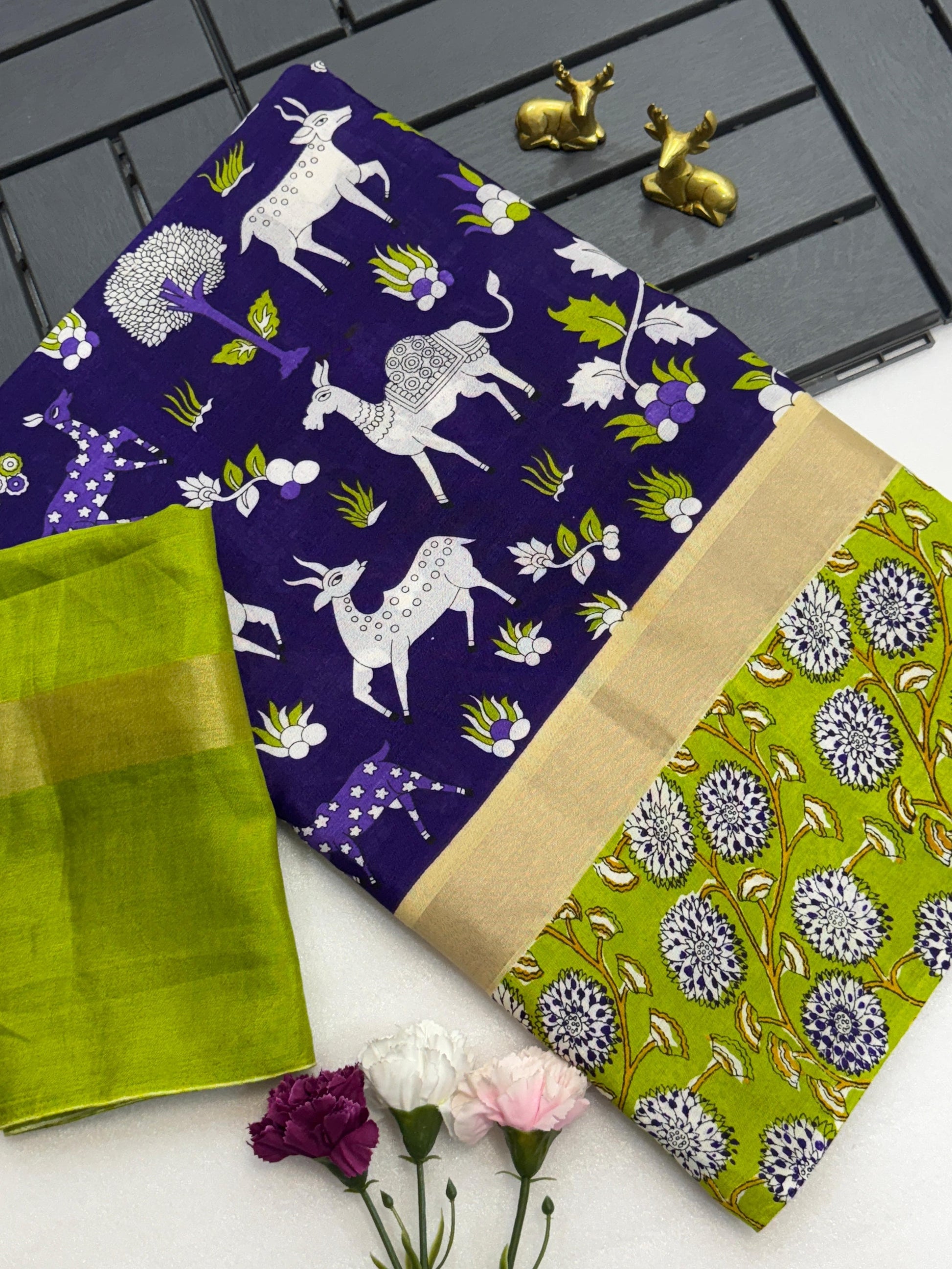 Product Image - Exclusive Designer Chanderi Silk Saree with Kalamkari Print