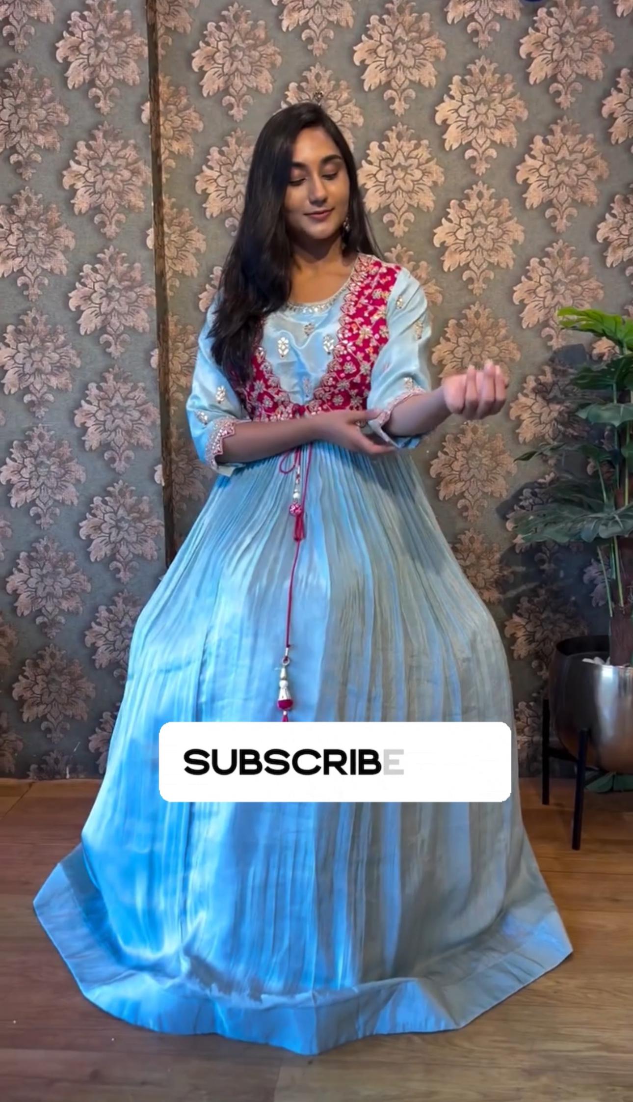 Product Image - Designer Bandhej Gown with Attached Shrug - Perfect Wedding & Festive Attire