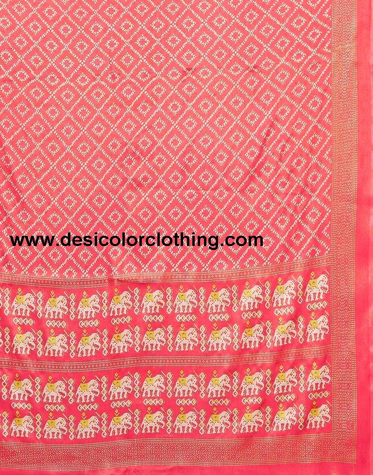 Pink Printed Saree
