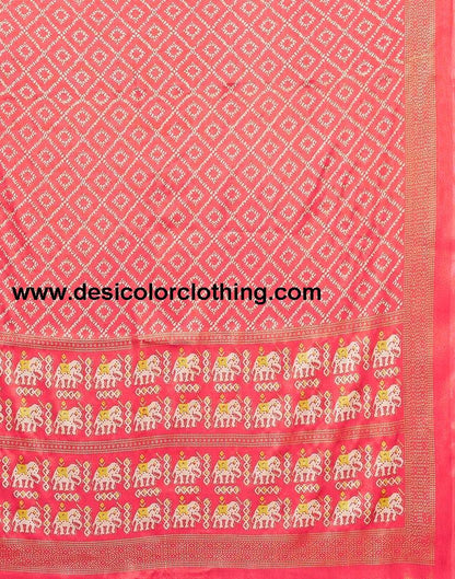 Pink Printed Saree