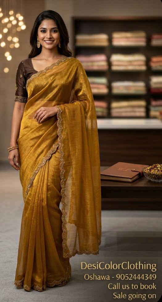 Product Image - Limited Edition Gold Space Silk Saree - 1