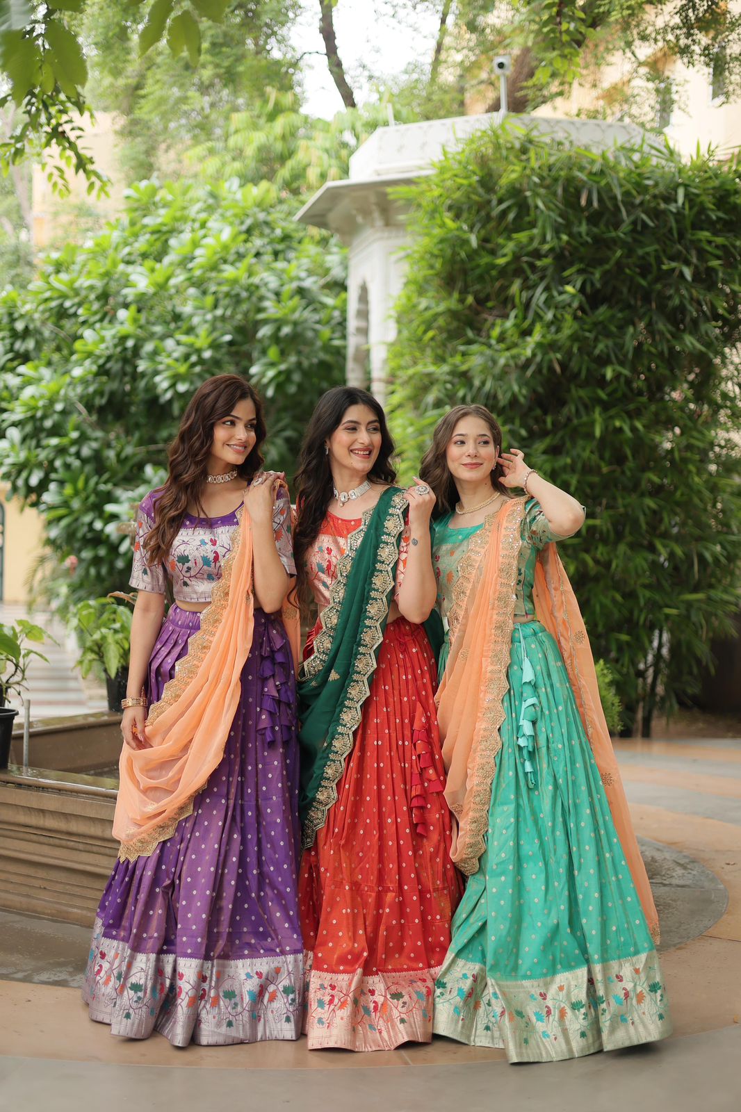 Product Image - Designer Cosmos Jacquard Lehenga Choli with Dupatta - Elegant Festive & Wedding Attire