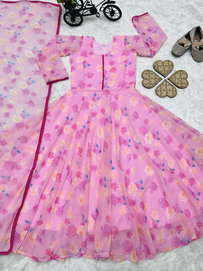 Product Image - Beautiful Kids Gown Set - Heavy Fox Georgette