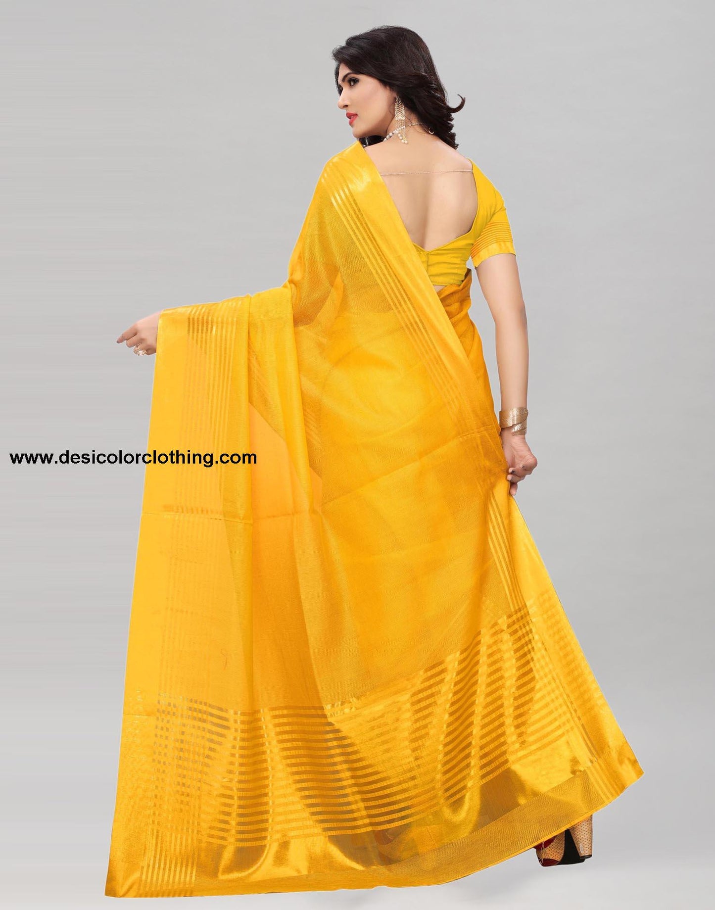 Yellow Cotton Silk Saree | 807S5