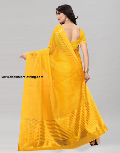 Yellow Cotton Silk Saree | 807S5