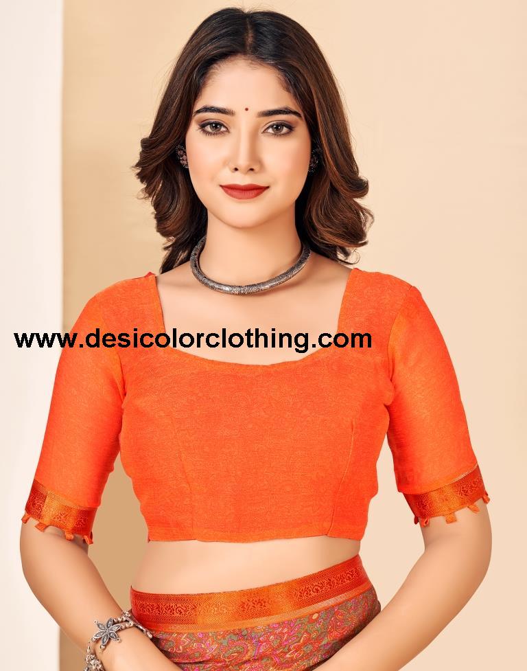 Rust Georgette Printed Sarees