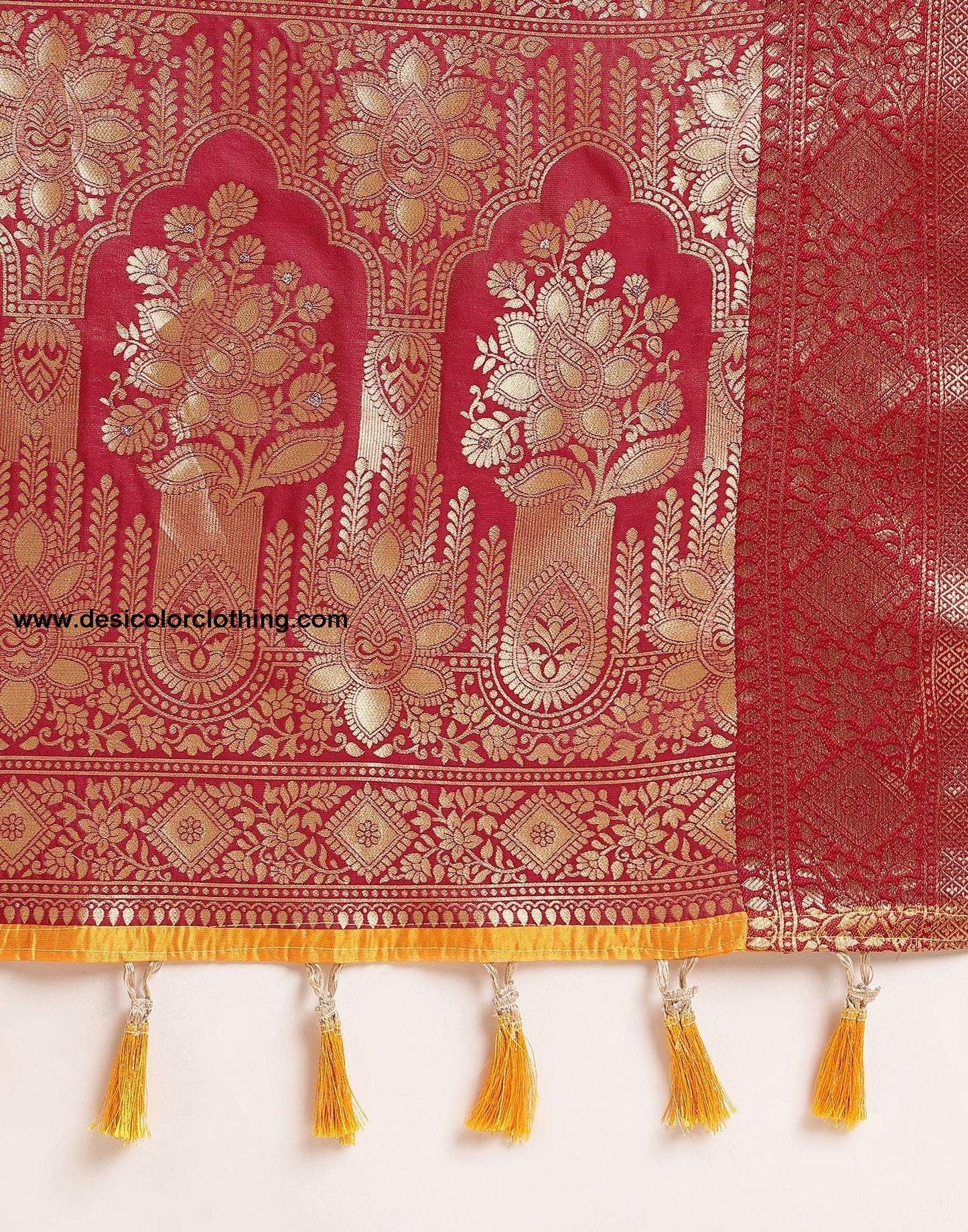 Turmeric Yellow Silk Banarasi Saree