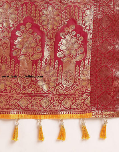 Turmeric Yellow Silk Banarasi Saree