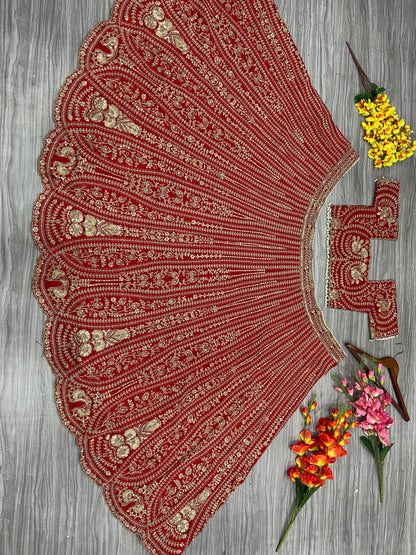 Product Image - Stunning Designer Lehenga Red