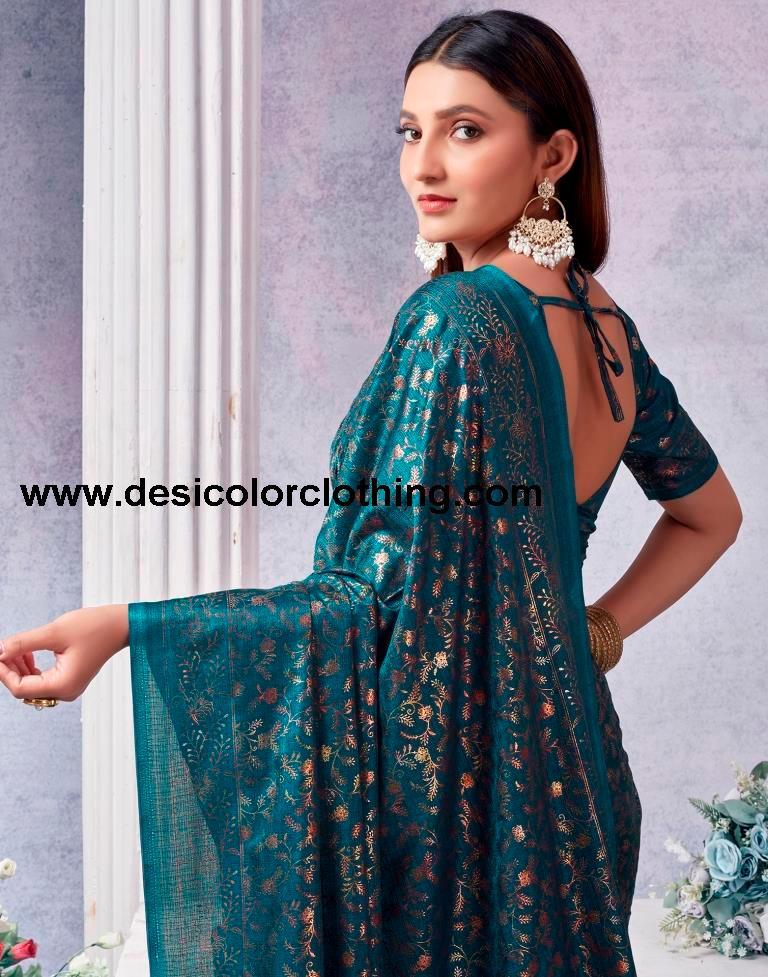 Rama Silk Printed Saree
