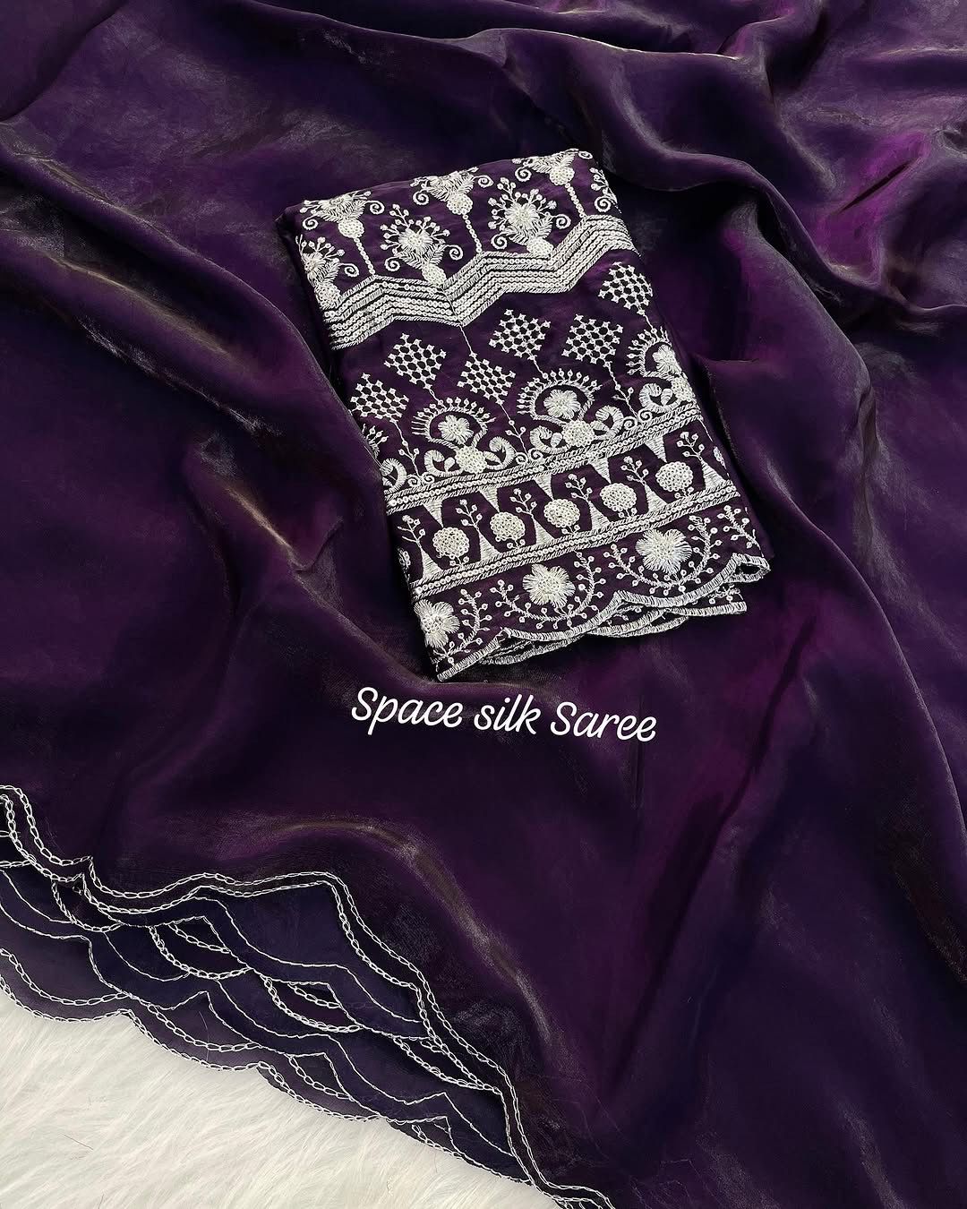 Product Image - Designer Silk Saree with Embroidery Work