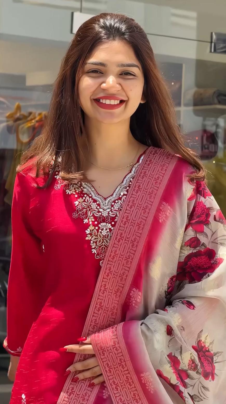 Product Image - Designer Party Wear Top and Pant Set with Fancy Dupatta