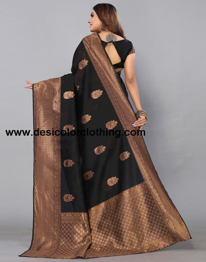 Black Banarasi Silk Saree