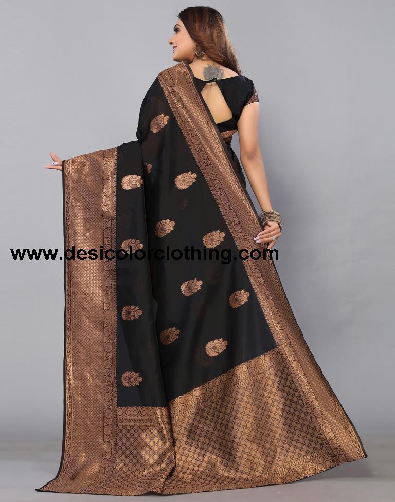 Black Banarasi Silk Saree