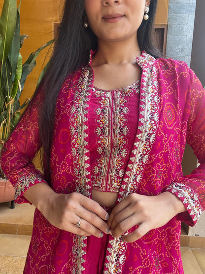 Product Image - Designer Bandhej Lehenga Choli & Shrug - Shree Ram Creation