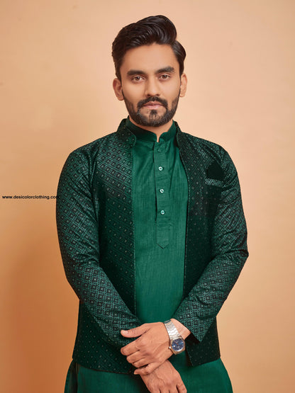 Bluevery Fashion Indo Western Style Jacket with Polo Pant Pair