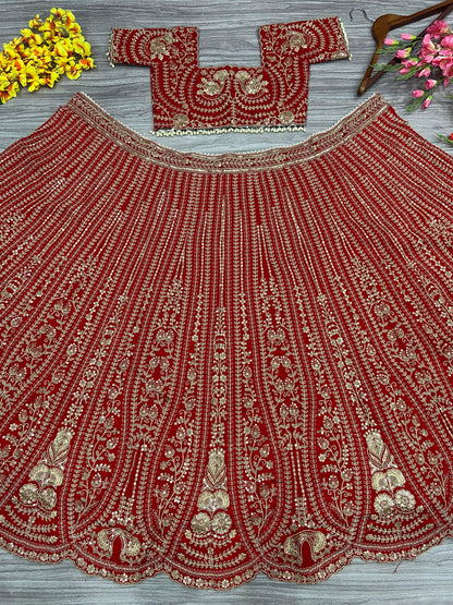 Product Image - Stunning Designer Lehenga Red