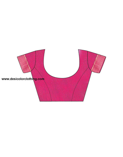 Pink Plain Lycra Saree