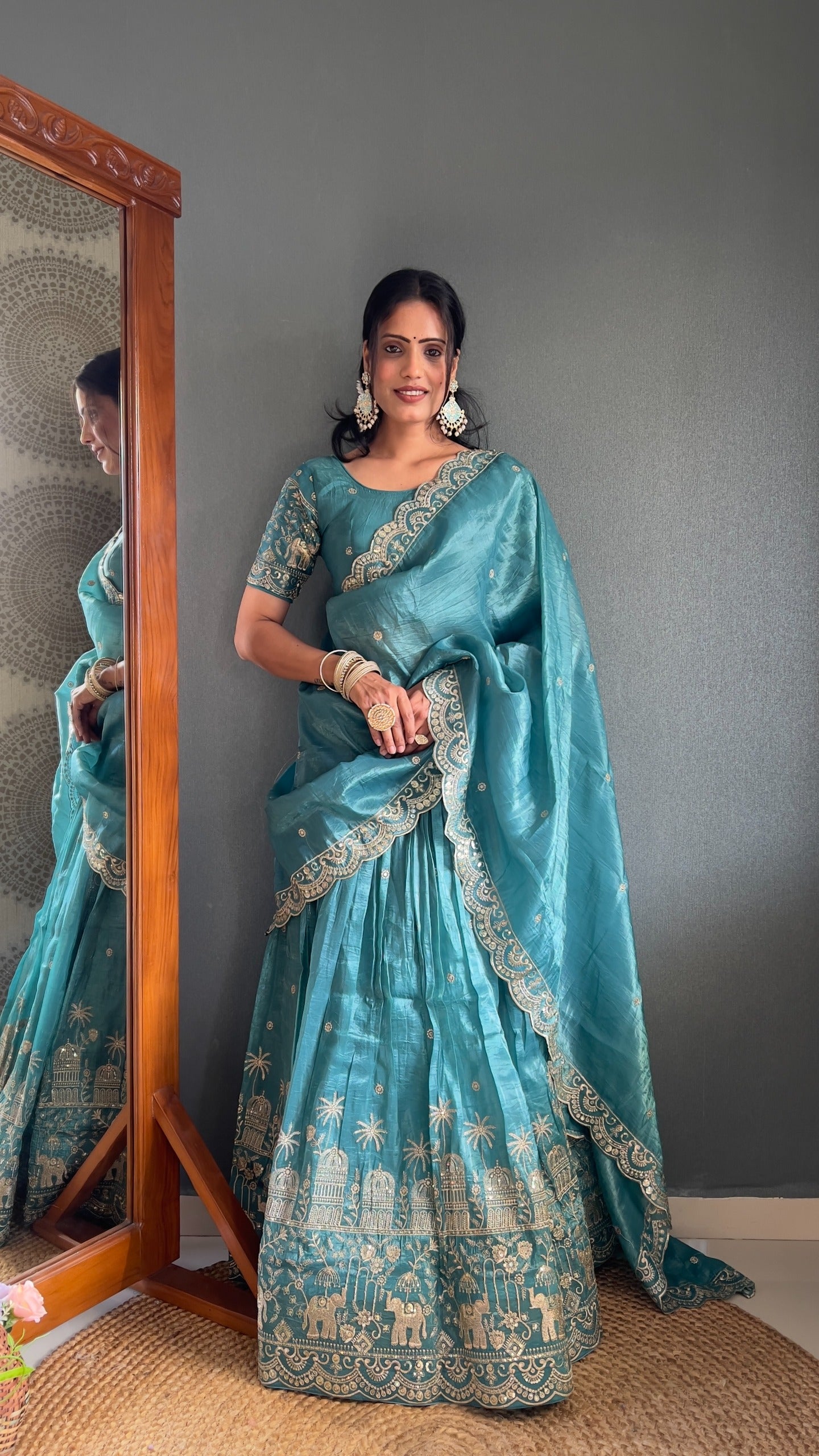 Product Image - Elegant Designer Lehenga Choli with Embroidered Dupatta
