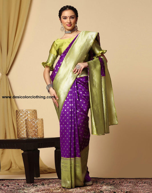 Purple Silk Saree