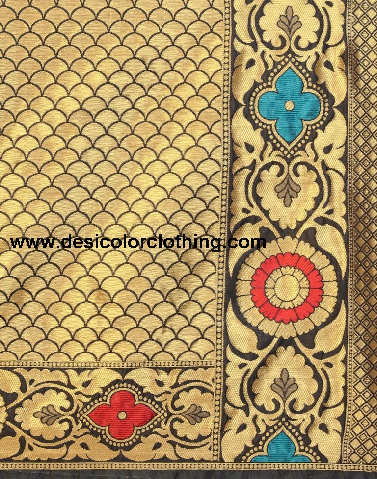 Black Banarasi Silk Saree