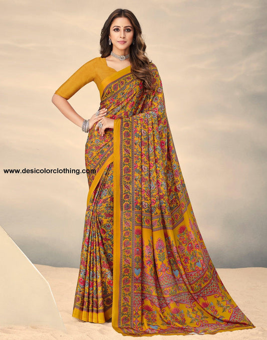 Turmeric Yellow Silk Saree