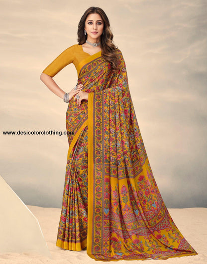 Turmeric Yellow Silk Saree