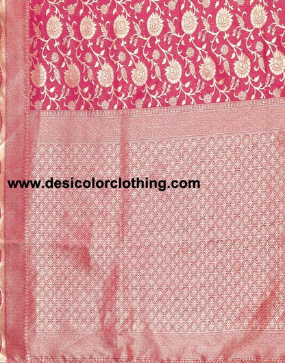 Dark Pink Banarasi Silk Saree