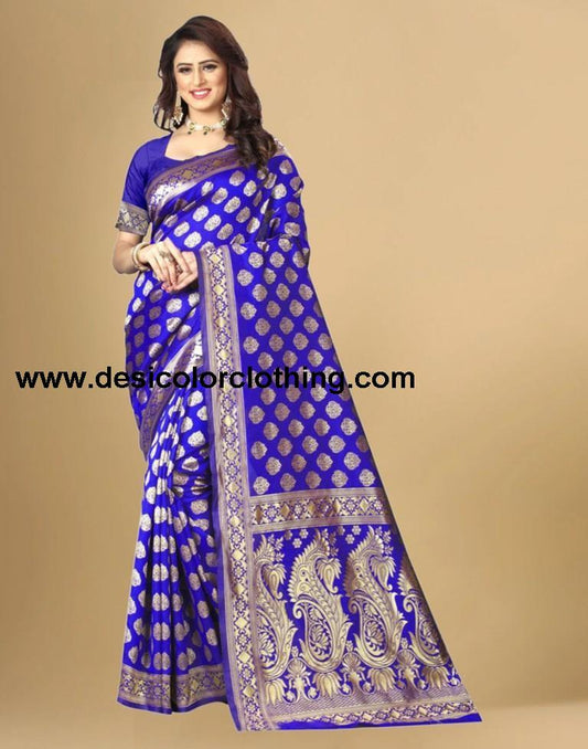 Violet Jacquard Banarasi Silk Saree