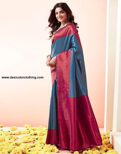 Wine Jacquard Silk Saree