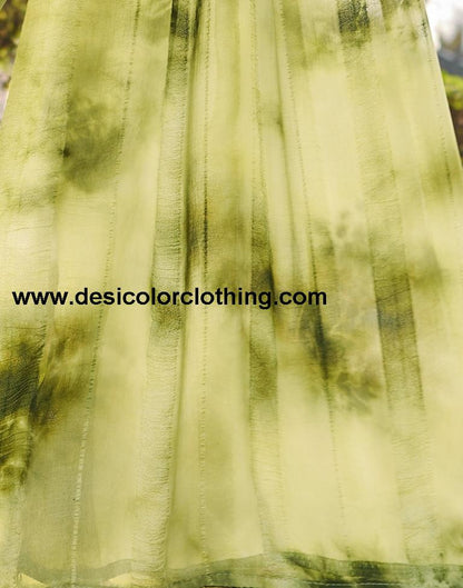 Pista Green Georgette Printed Saree