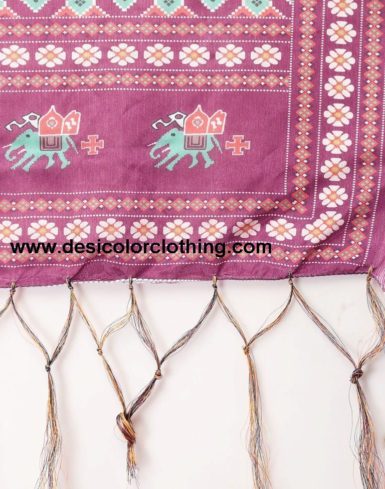 Wine Printed Lehenga Choli
