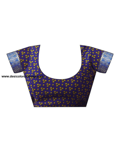 Blue Bandhani Chiffon Saree