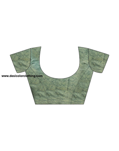 Teal Green Chiffon Printed Saree
