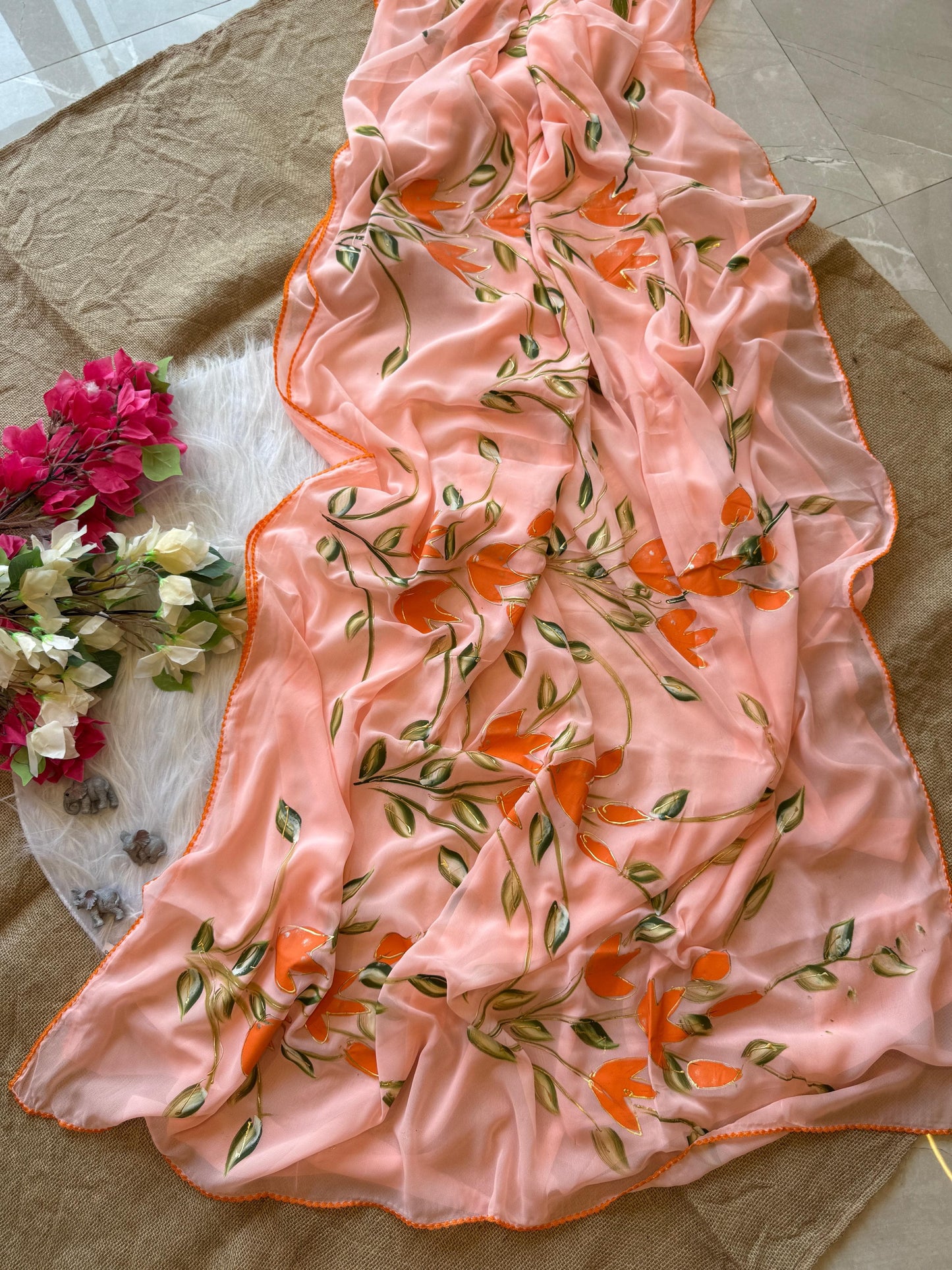 Product Image - Elegant Designer Georgette Saree