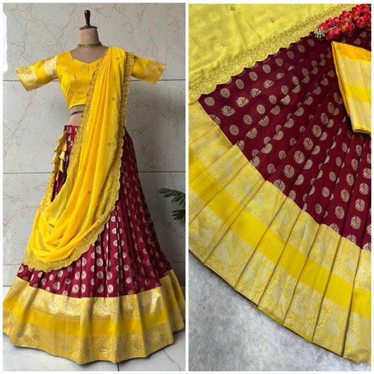 Product Image - Designer Kanjivaram Silk Lehenga Set