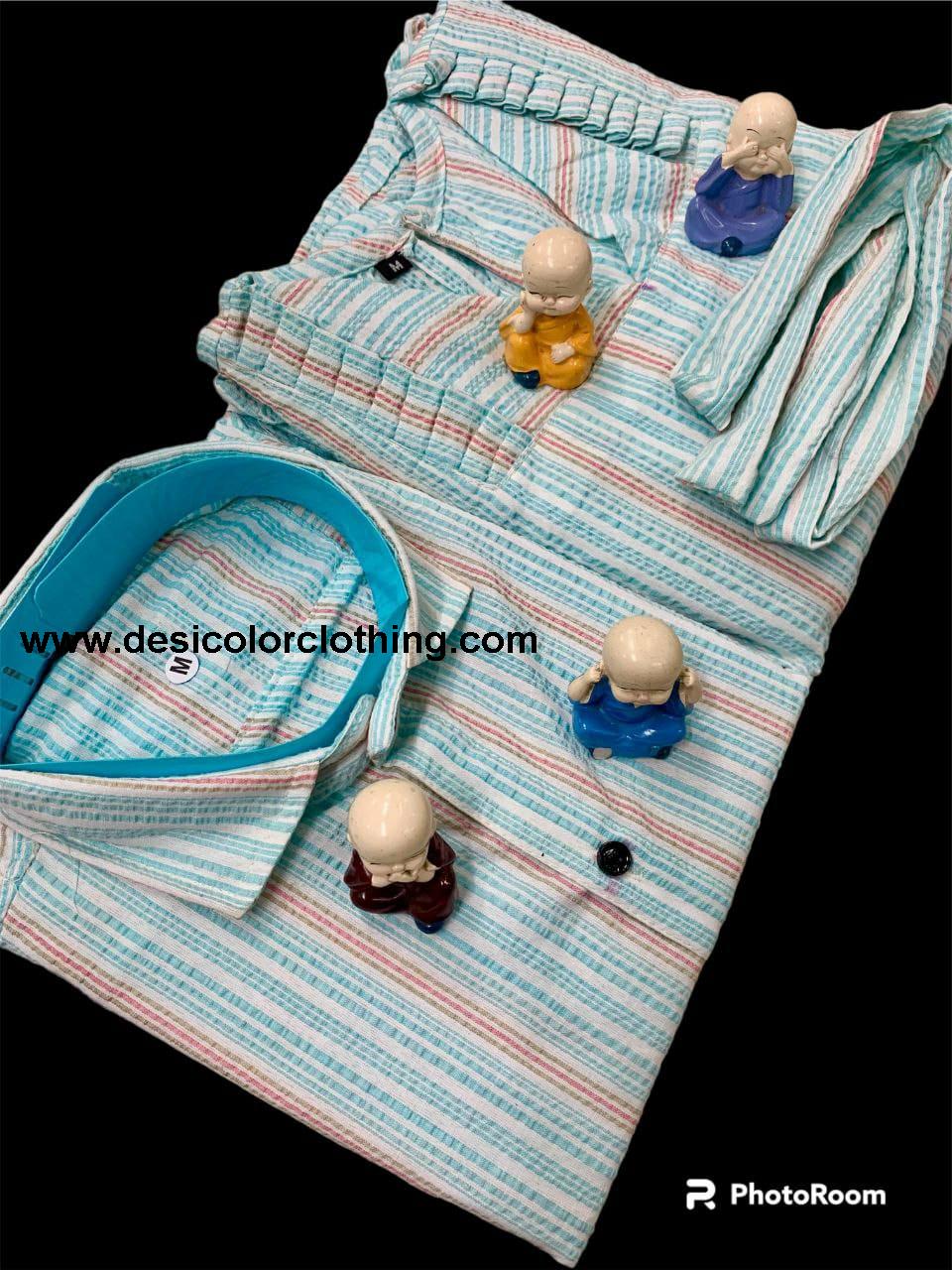 Veer-Zara-2 Pure Cotton Couple Combo (Shirt & Tunic)