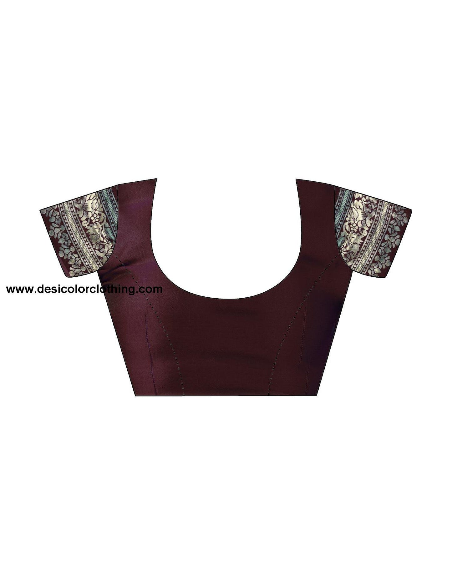 Brown Jacquard Silk Saree