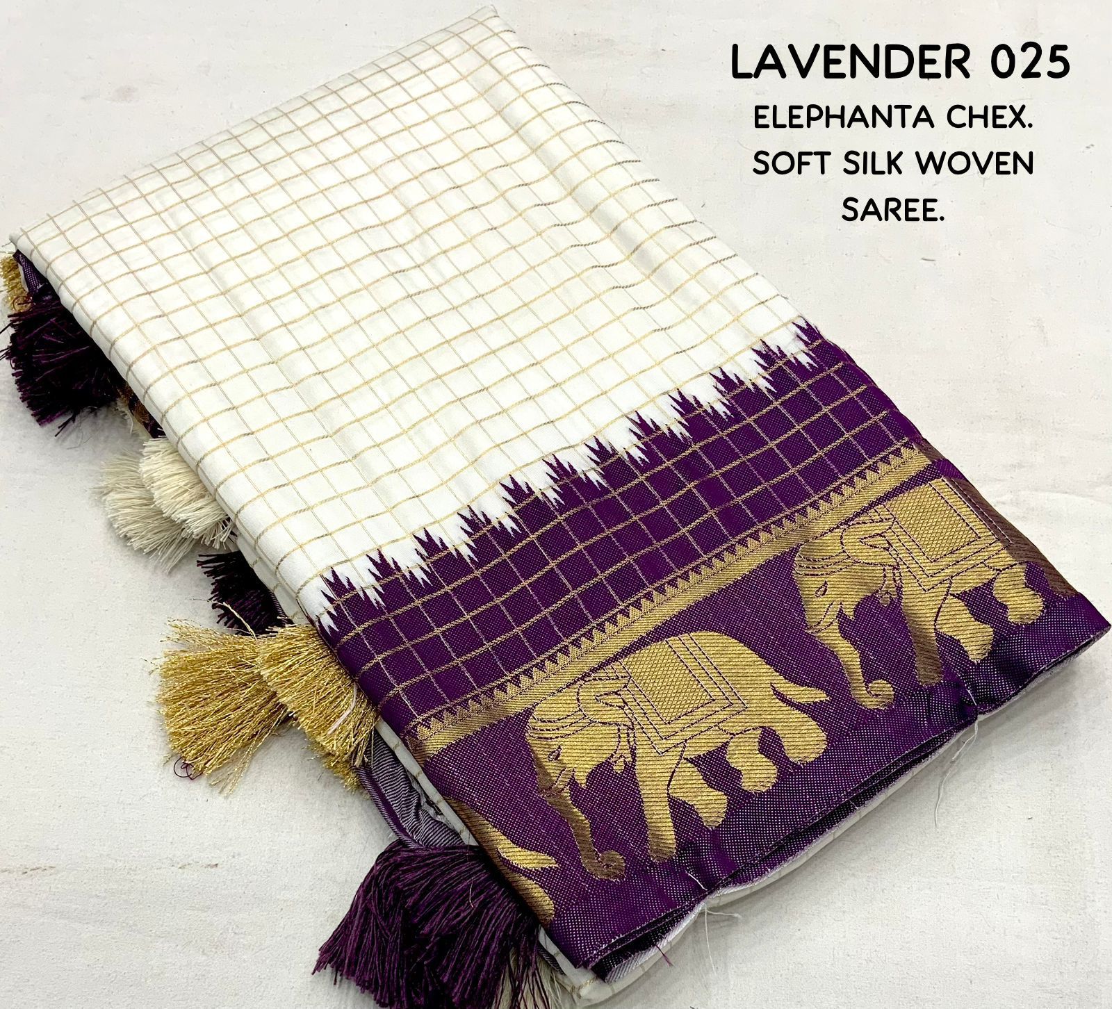 Product Image - ELEPHANTA CHEX: White Edition Designer Saree